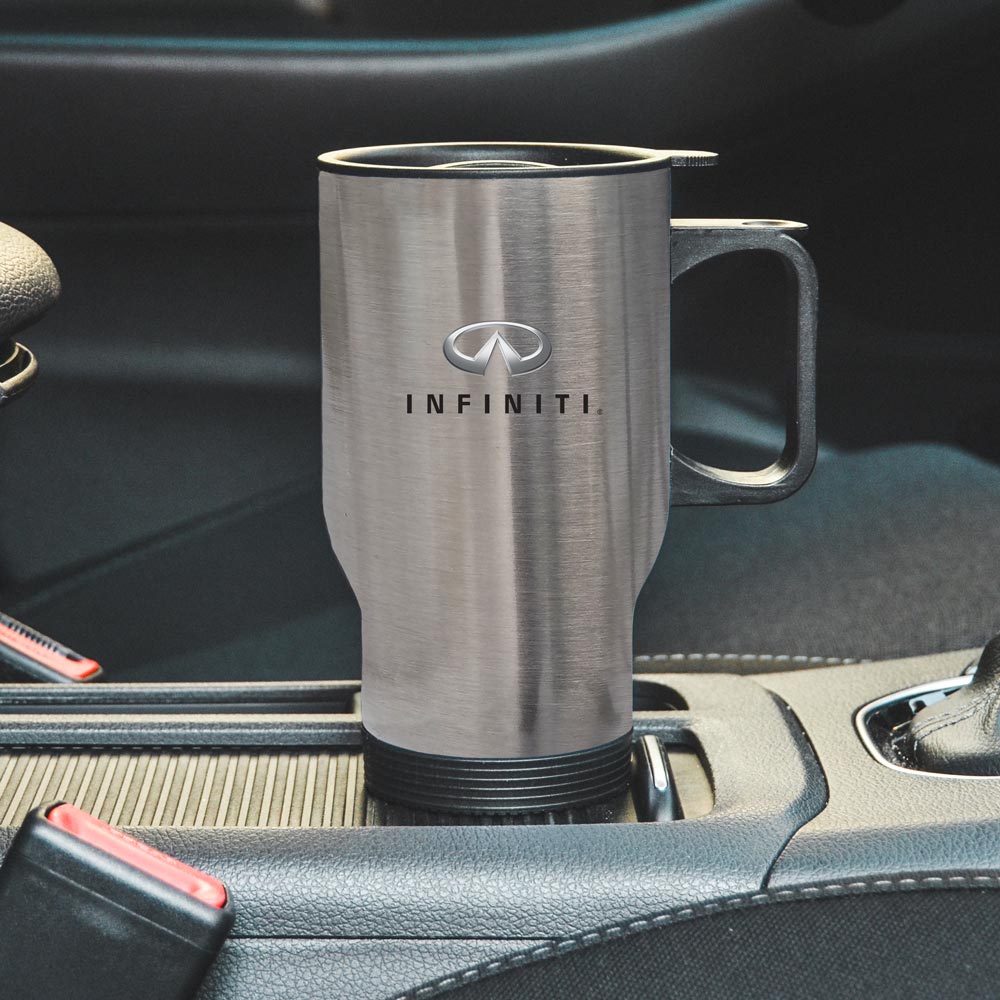 Термокухоль автомобільний з логотипом Infiniti сріблястий