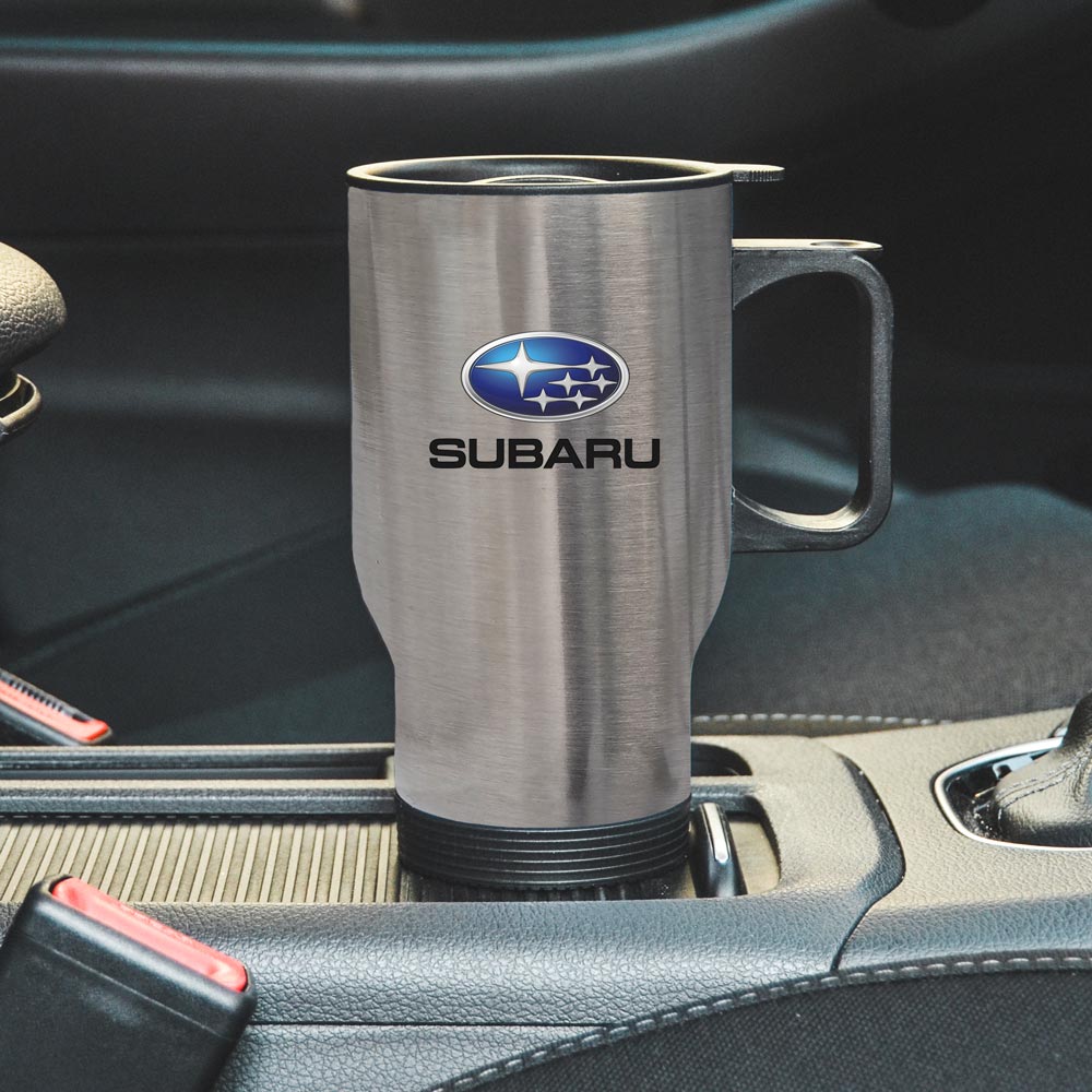 Термокухоль автомобільний з логотипом Subaru сріблястий