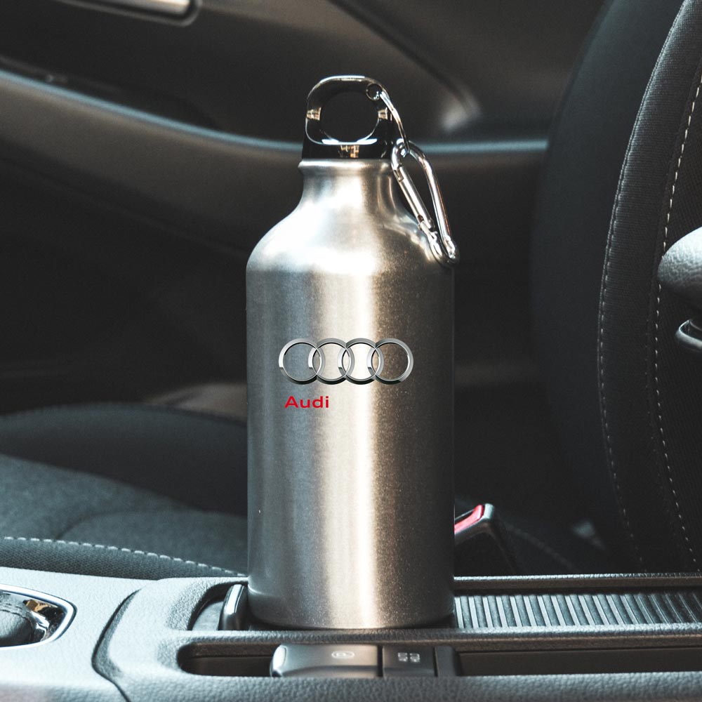 Пляшка спортивна з логотипом Audi срібляста