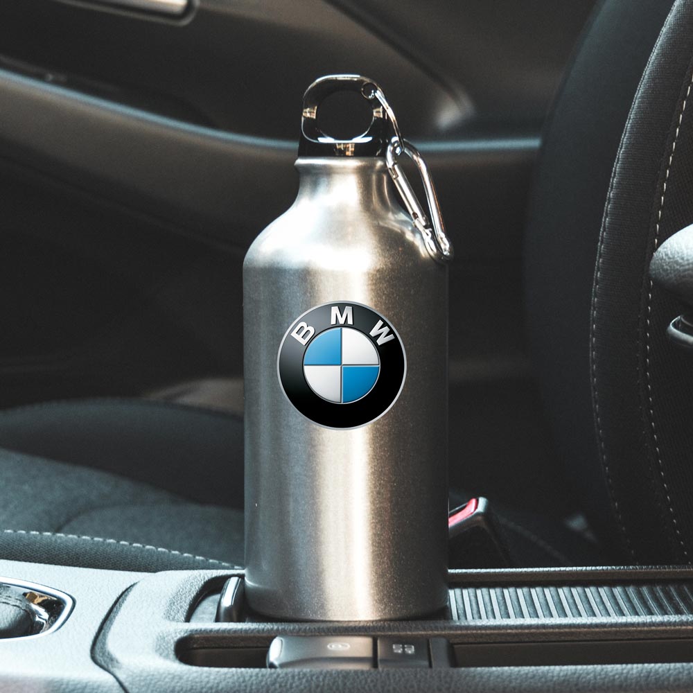 Пляшка спортивна з логотипом BMW срібляста