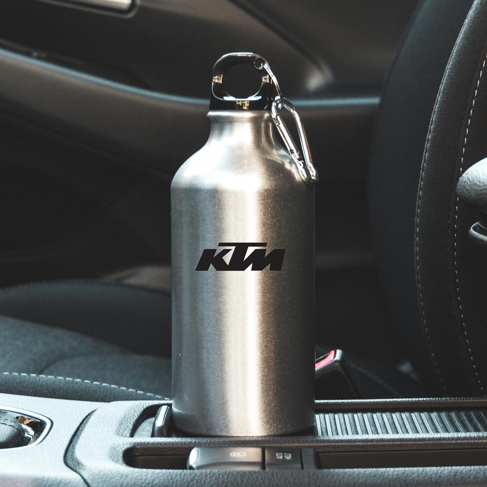 Пляшка спортивна з логотипом KTM срібляста