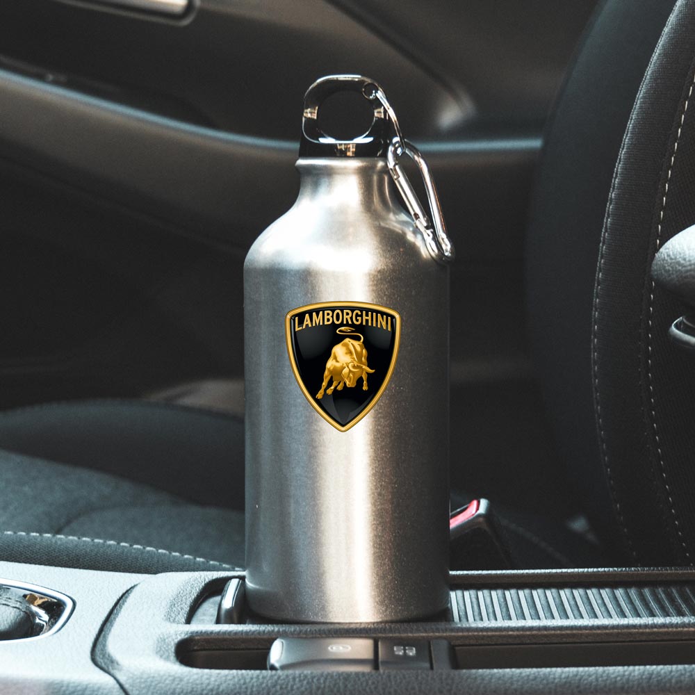 Пляшка спортивна з логотипом Lamborghini срібляста