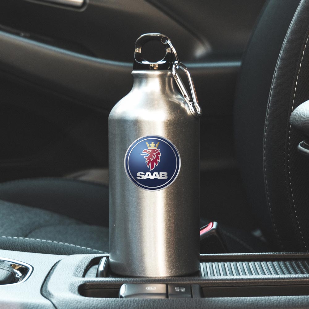 Пляшка спортивна з логотипом SAAB срібляста