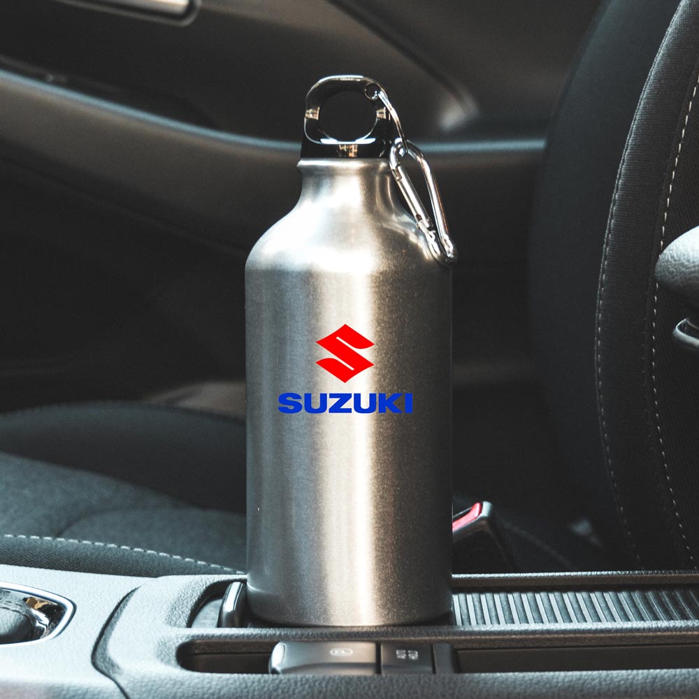 Пляшка спортивна з логотипом Suzuki срібляста